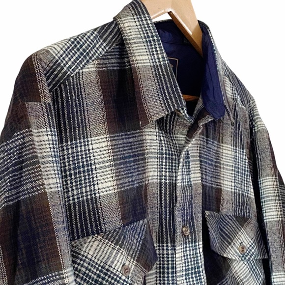 Grunge Flannel Shirt BACKPACKER SPORTSWEAR XL Tall Men’s Button Down Plaid - Picture 4 of 9